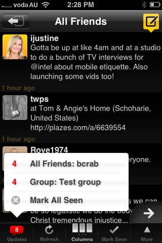 TweetDeck for iPhone, Friends List 